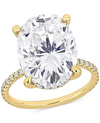 Moissanite Large Oval Engagement Ring (8 ct. t.w.) 10k Gold