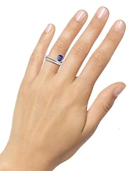 Amethyst (7/8 ct. t.w.) & Lab Grown White Sapphire Accent Coil Ring 14k Gold-Plated Sterling Silver (Also Additional Gemstones)