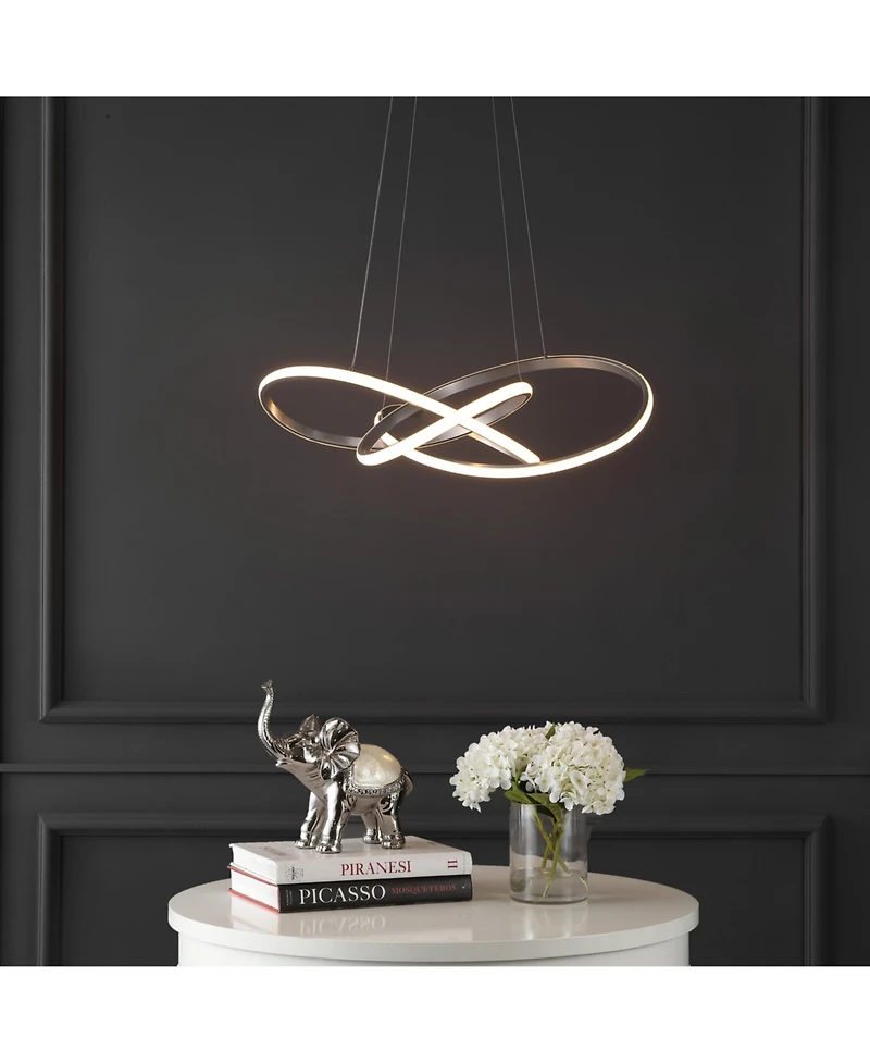 Jonathan Y Alexia 25" Abstract Integrated Led Metal Adjustable Pendant