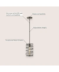 Jonathan Y Helisa 7.25" 1-Light Modern Contemporary Iron Spiral Led Pendant