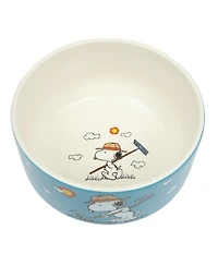 Peanuts Snoopy 6 Pack Stackable 5.5" Decorated Stoneware Bowl Set W/ Plate