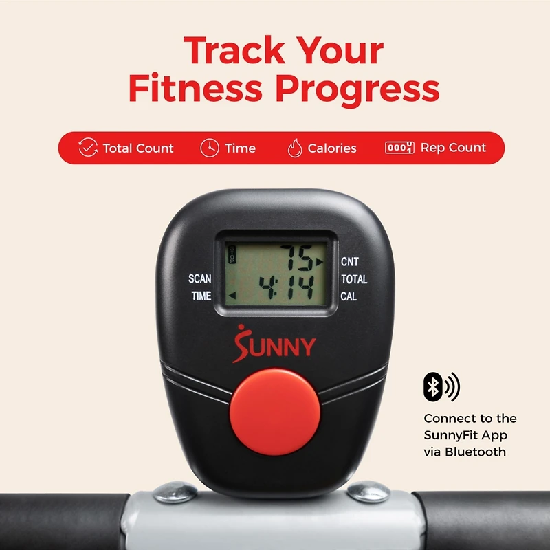 Sunny Health & Fitness Upright Row-n-Ride Rowing Machine Rower for Full Body Workout, Glutes, Squat Assist, and Exercise