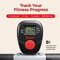 Sunny Health & Fitness Upright Row-n-Ride Rowing Machine Rower for Full Body Workout, Glutes, Squat Assist, and Exercise