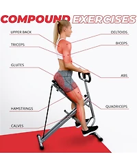 Sunny Health & Fitness Upright Row-n-Ride Rowing Machine Rower for Full Body Workout, Glutes, Squat Assist, and Exercise