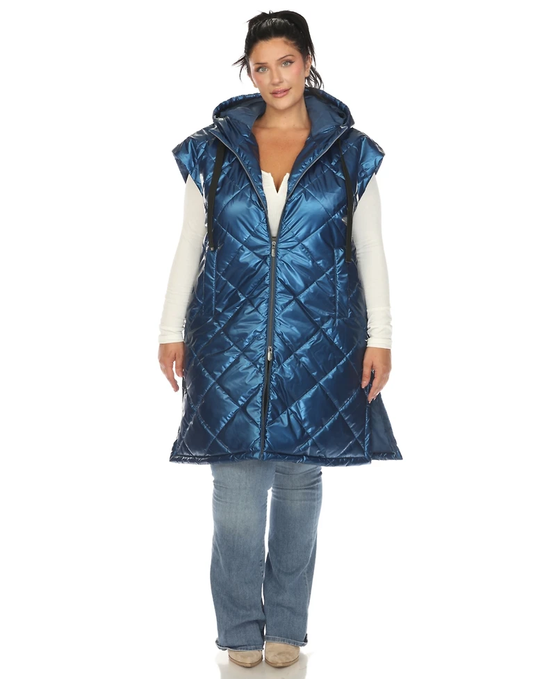 White Mark Plus Metallic Puffer Vest Jacket