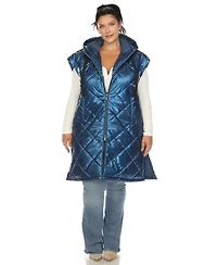 White Mark Plus Metallic Puffer Vest Jacket