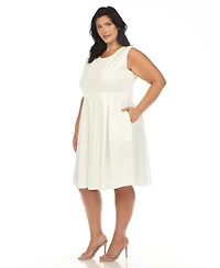 White Mark Plus Fit and Flare Dress