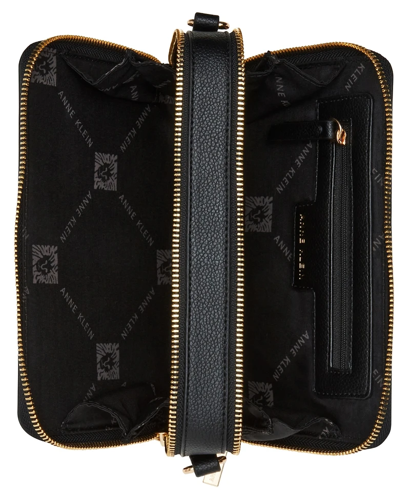 Anne Klein 3 Piece Gift Set with Double Zip Camera Crossbody