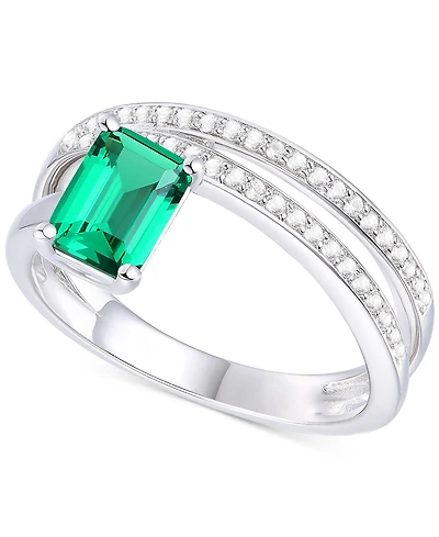 Amethyst (7/8 ct. t.w.) & Lab Grown White Sapphire Accent Coil Ring 14k Gold-Plated Sterling Silver (Also Additional Gemstones)