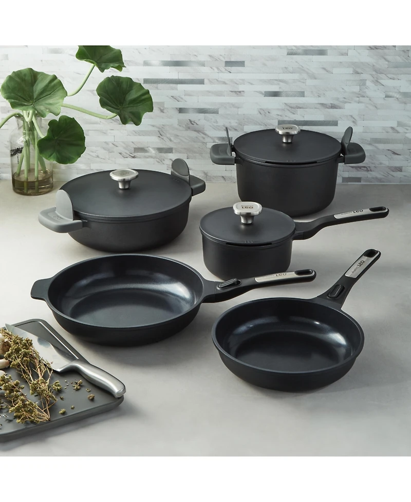 BergHOFF Leo Phantom 8pc Nonstick Ceramic Cookware Set, Recycled