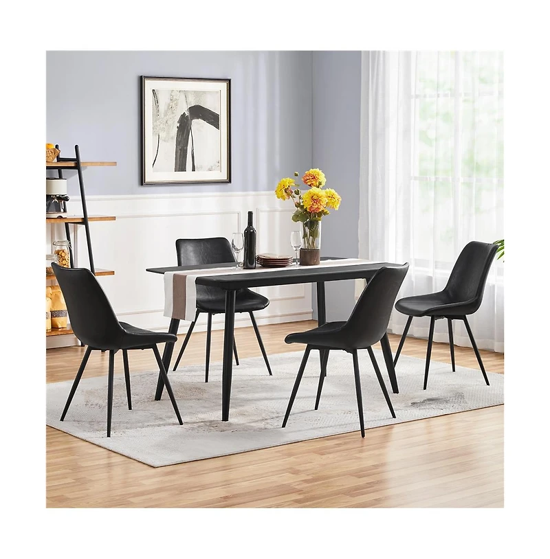 Yaheetech 2PCS Dining Chairs Accent Chairs with Metal Legs