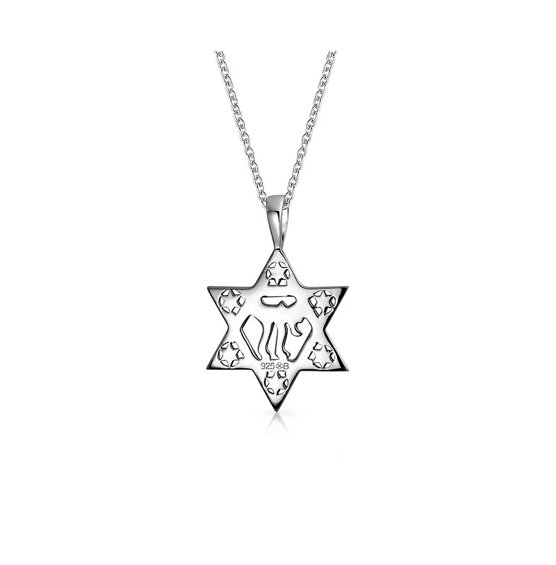 Bling Jewelry Hanukkah Chai Symbol Star of David Pendant Necklace Sterling Silver Jewelry