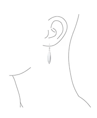 Bling Jewelry Simple Lightweight Geometric Rhombus Leaf Dangle Earrings Sterling Silver Jewelry