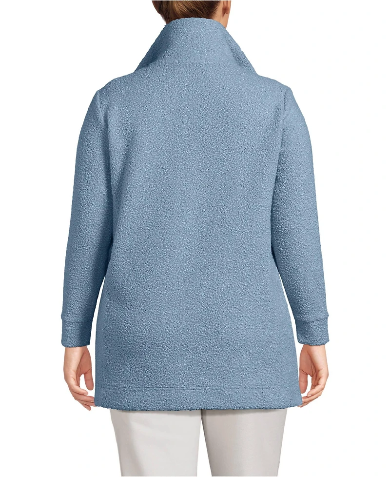 Lands' End Plus Size Boucle Fleece Coat