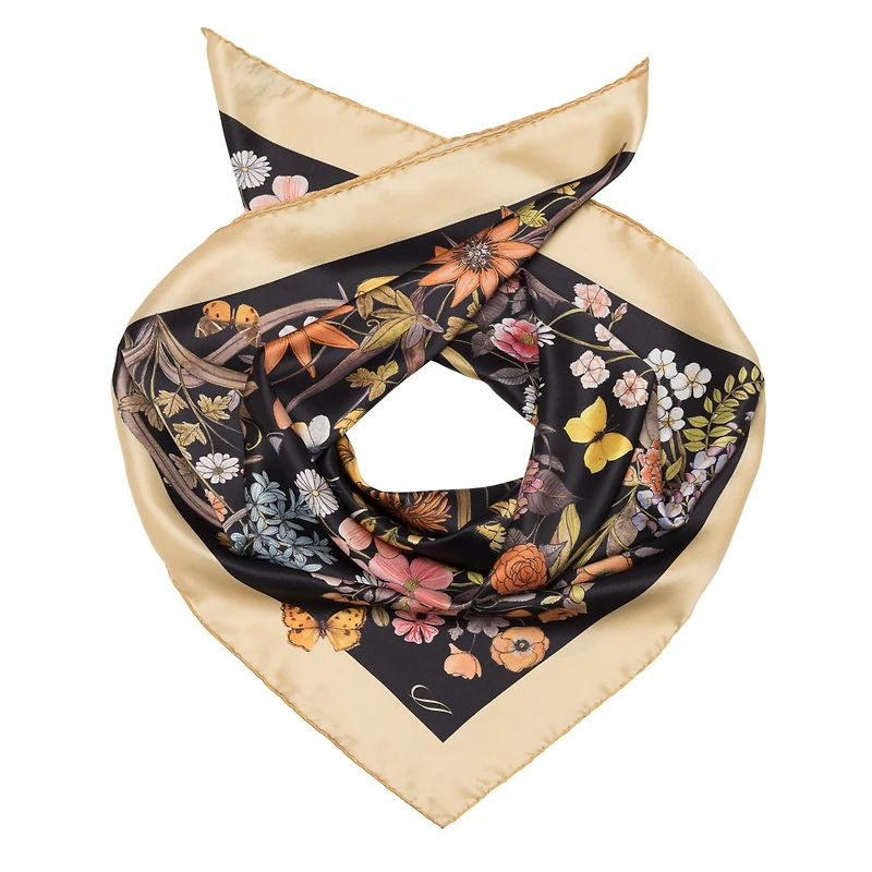 Flora - Hand Rolled Silk Foulard for Women