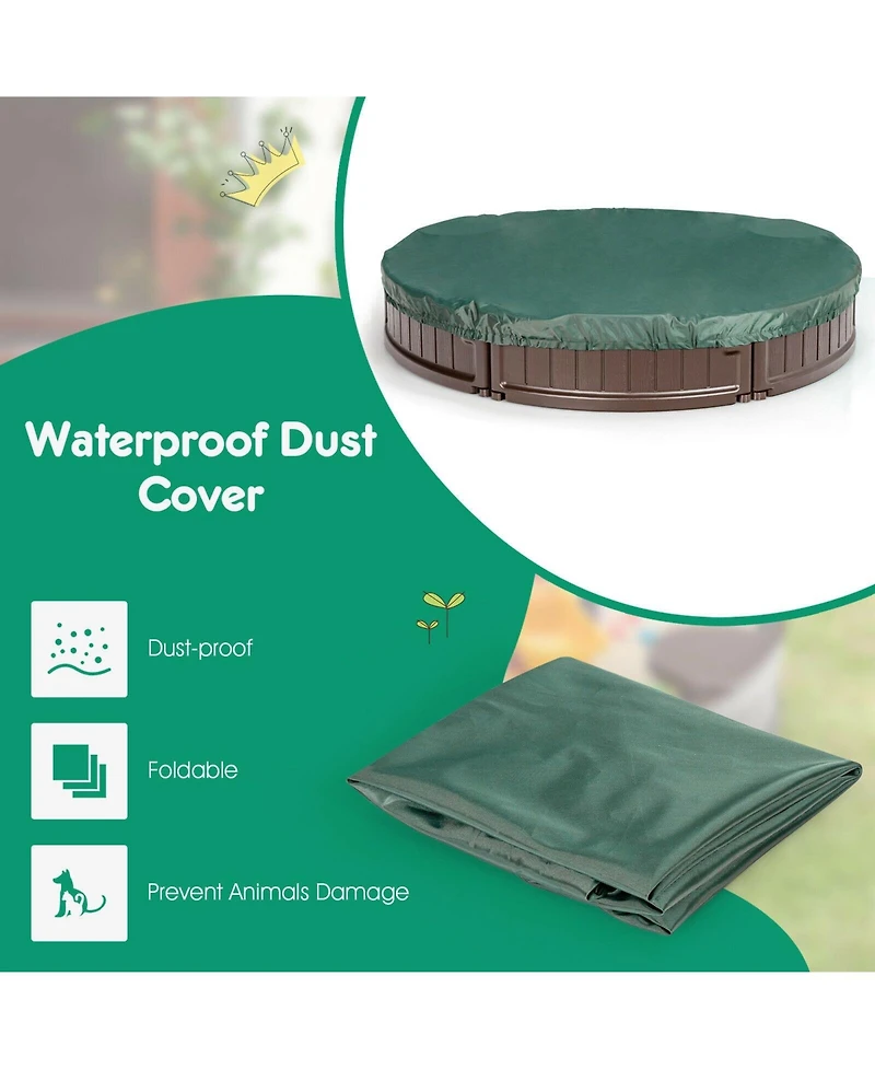 Sugift Sandbox with Built-in Corner Seat and Cover