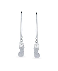 Bling Jewelry Boho Bali Style Swirling Disc Sequin Geometric Dangle Threader Earrings .925 Sterling Silver