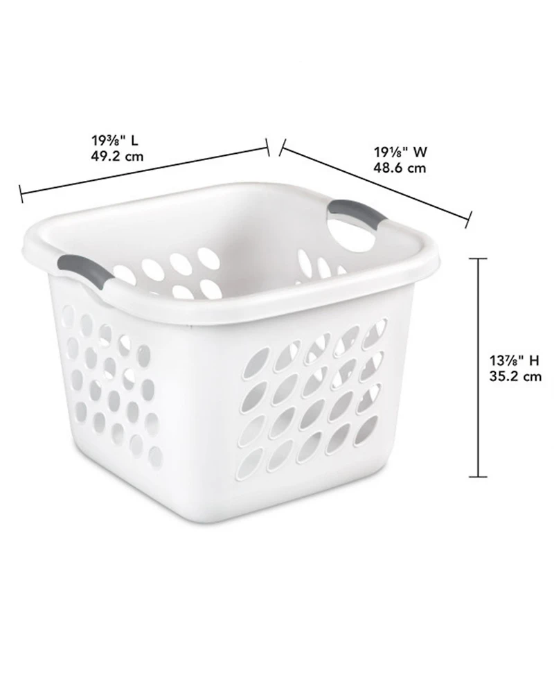 Sterilite Ultra 14 gal Square Plastic Laundry Basket w/Gripped Handles, (6 Pack)
