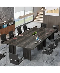 Tribesigns 5.5FT Conference Table, 63-inch Rectangle Meeting Seminar Large Wooden Business Tables for 4-6 People, Heavy Duty Pedestal