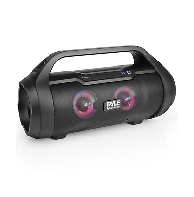Pyle Portable Bluetooth BoomBox Speaker With Built-in Rgb Lights & Fm Radio, 500 Watt