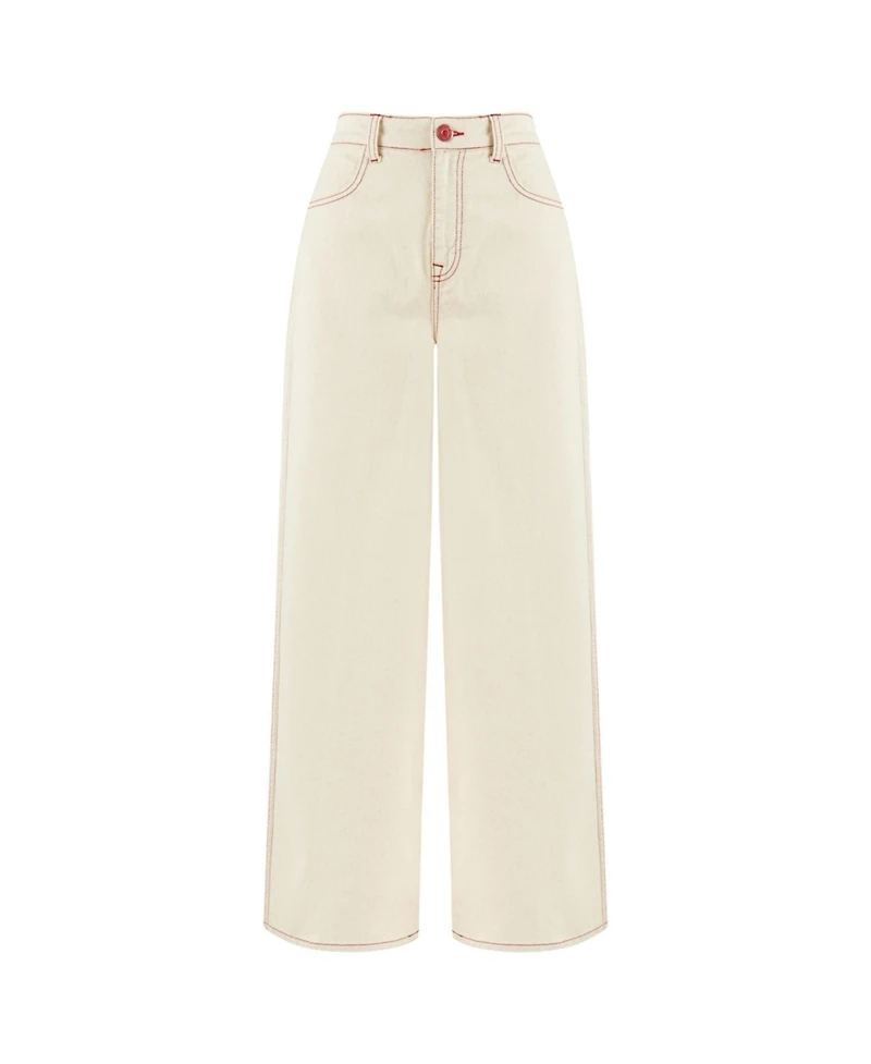 Nocturne Women's Jeans with Contrast Color Embroidery