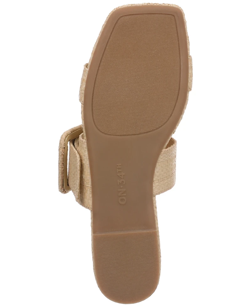 On 34th Women's Paulina Buckled Two-Band Flat Sandals, Created for Macy's