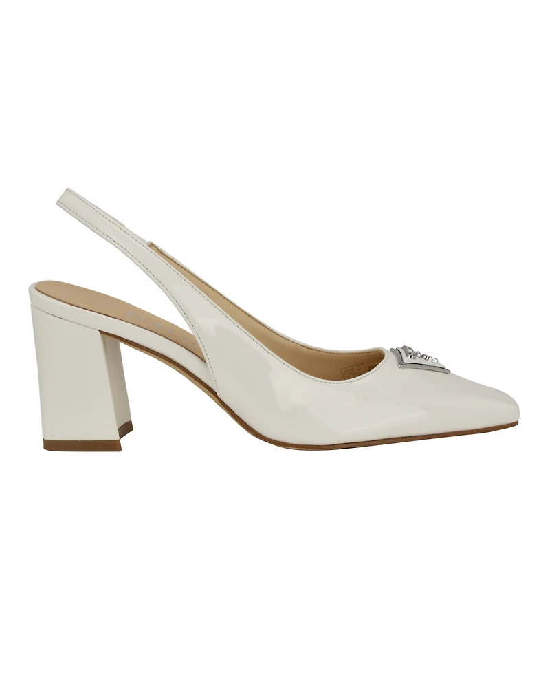 Guess Women's Valinda Slingback Snip Toe Block Heel Sandal