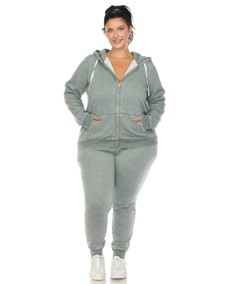 White Mark Plus Size Burnout Jogger Set