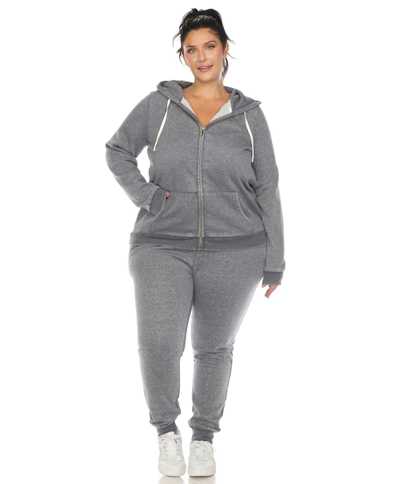 White Mark Plus Size Burnout Jogger Set