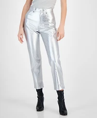Boss Orange Women's Croc-Embossed Straight Pants