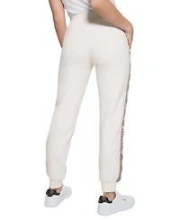 Guess Women's Britney High Rise Logo Stripe Jogger Pants