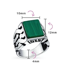 Bling Jewelry Cuban Curb Link Chain Band Rectangle Signet Ring Sterling Silver