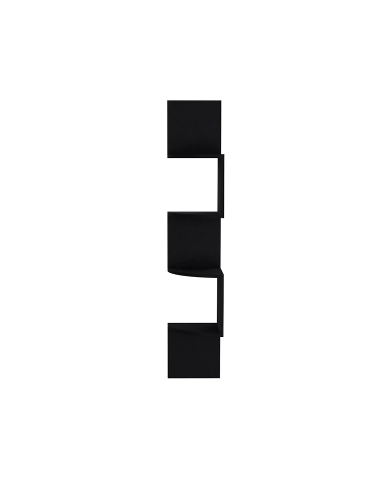 Roy Corner Floating Shelf, Modern 4-Tier Display