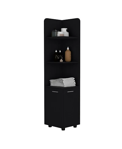Vestal 62H" Tall Corner Cabinet with 3-Tier Shelf and 2-Door