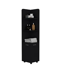 Vestal 62H" Tall Corner Cabinet with 3-Tier Shelf and 2-Door