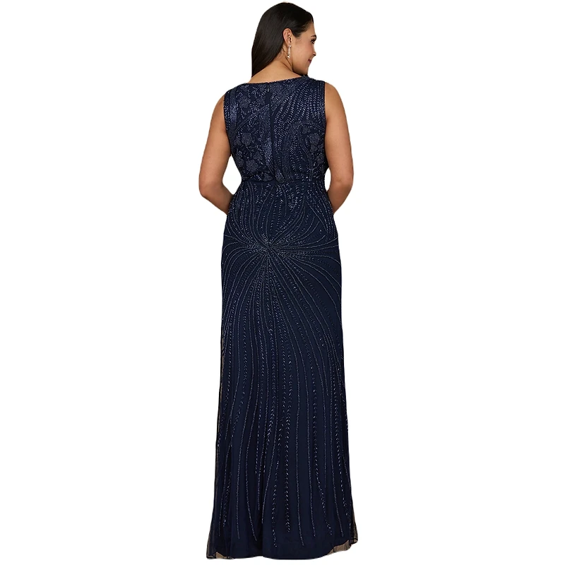 Lara Women's Asymmetrical, Beaded Gown