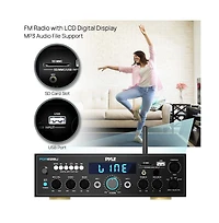 Pyle Bluetooth Home Stereo Amplifier Receiver With Fm Radio, MP3/Usb/Sd Readers, 200 Watt
