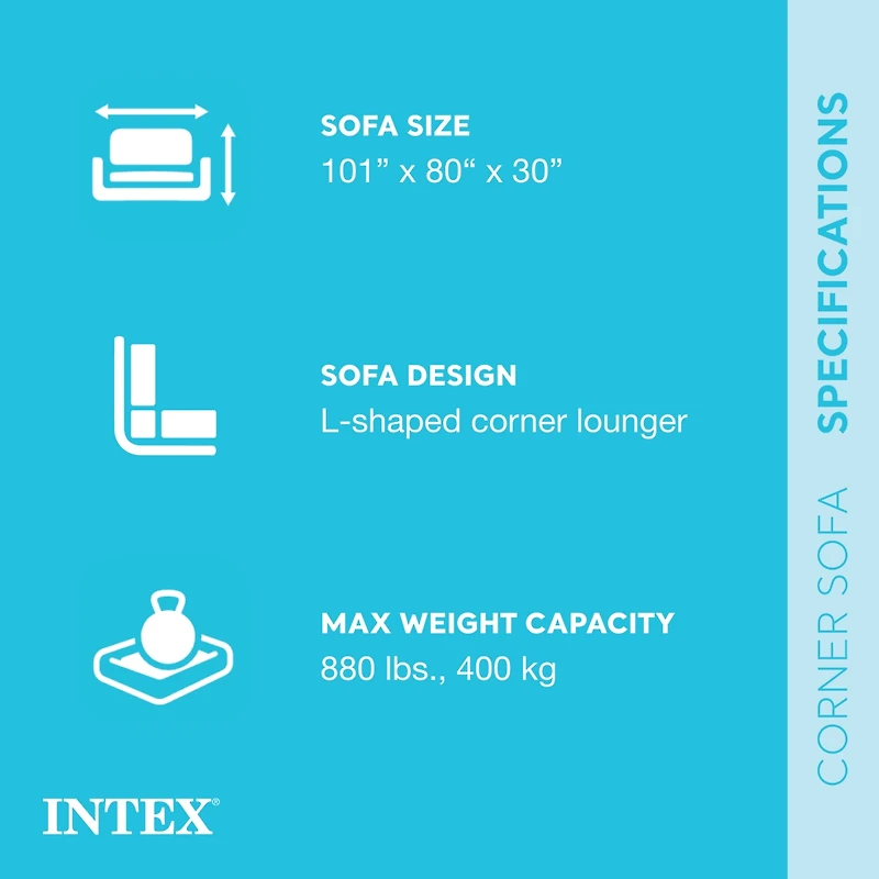 Intex Air Pump w/ 3 Nozzles (2 Pack) w/ Intex Inflatable Couch w/ Cupholders