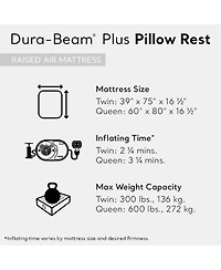 Intex Dura Beam Plus Pillow Raised Airbed Mattress with Built in Pump, Twin