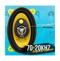 Pyle 4'' x 6'' Three-Way Car Speakers, 180 Watt