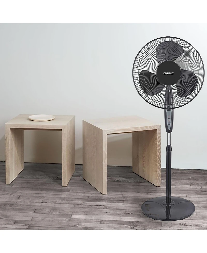 Optimus 16" Oscillating Stand Fan with Remote Control