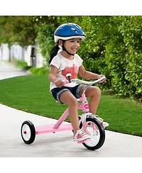 Radio Flyer 34GX Kids Classic Steel Framed Tricycle with Handlebar Bell, Pink