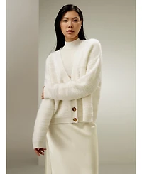 Lilysilk Women's Elegant V-Neck Cashmere Cardigan