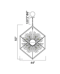 Cwi Lighting 54" Metal Starburst 20 Light Chandelier