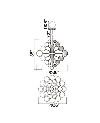 Cwi Lighting 36" Metal Pallocino 27 Light Chandelier