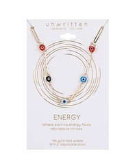 Unwritten Multi Color Evil Eye Paperclip Necklace