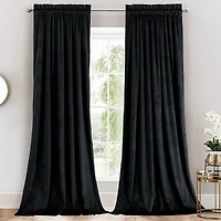 Heavyweight Velvet Curtain Rod Pocket Panels (Set of 2
