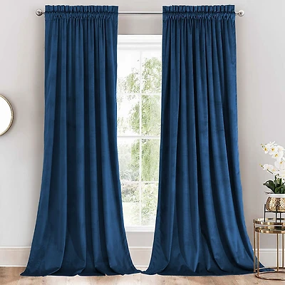Heavyweight Velvet Curtain Rod Pocket Panels (Set of 2