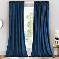 Heavyweight Velvet Curtain Rod Pocket Panels (Set of 2