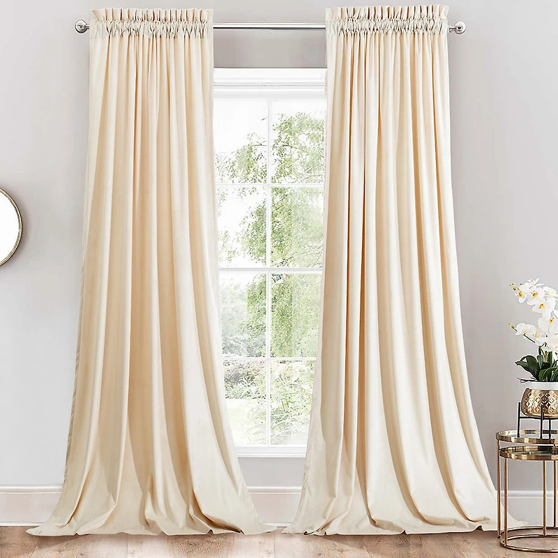 Heavyweight Velvet Curtain Rod Pocket Panels (Set of 2